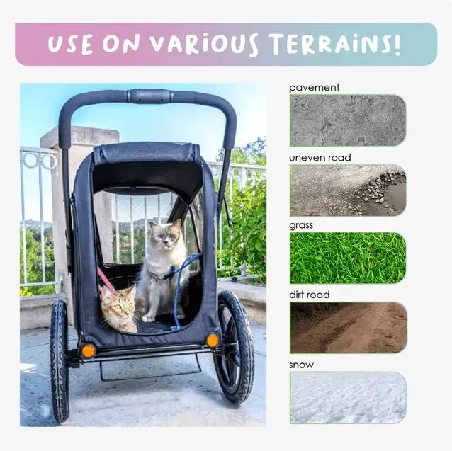 Petique Breeze Pet Jogger Stroller incl. Free Rain Cover & Bike Adapter