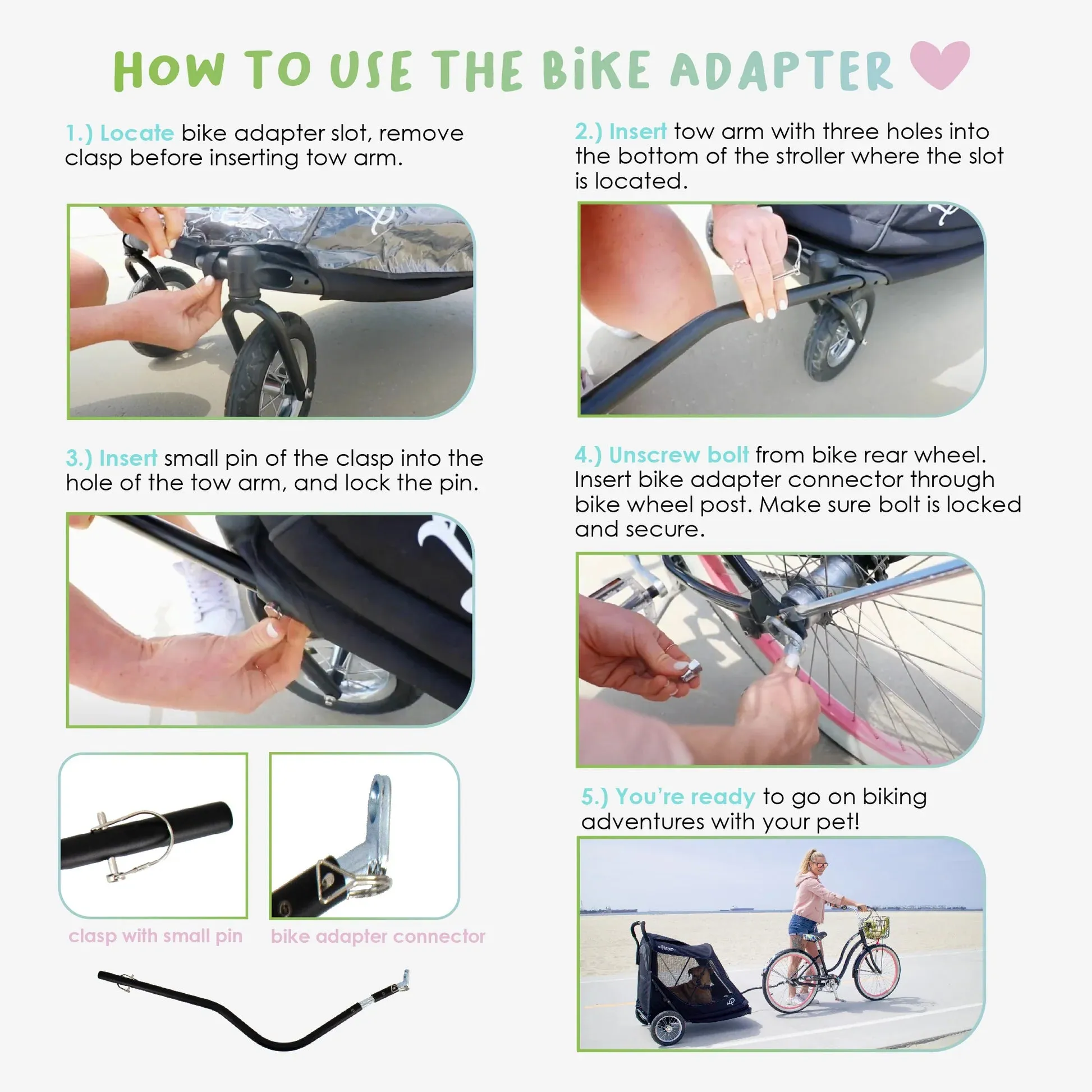 Petique Breeze Pet Jogger Stroller incl. Free Rain Cover & Bike Adapter