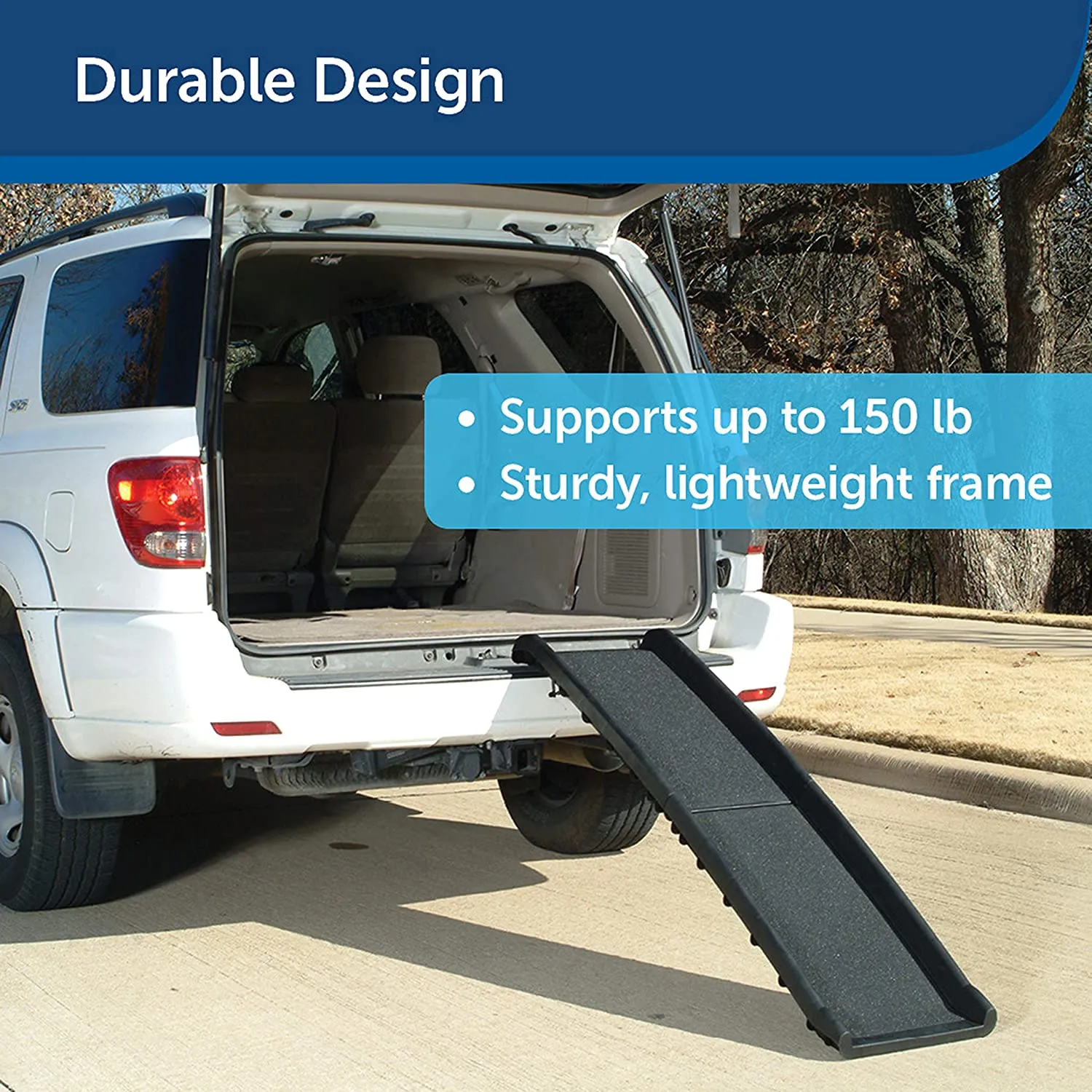 PetSafe UltraLite Bi-Fold Pet Ramp, 62 in, Portable Lightweight Dog and Cat Ramp, Great for Cars, Trucks and SUVs! 150 Lb weight capacity! Retails $130 w/tax!