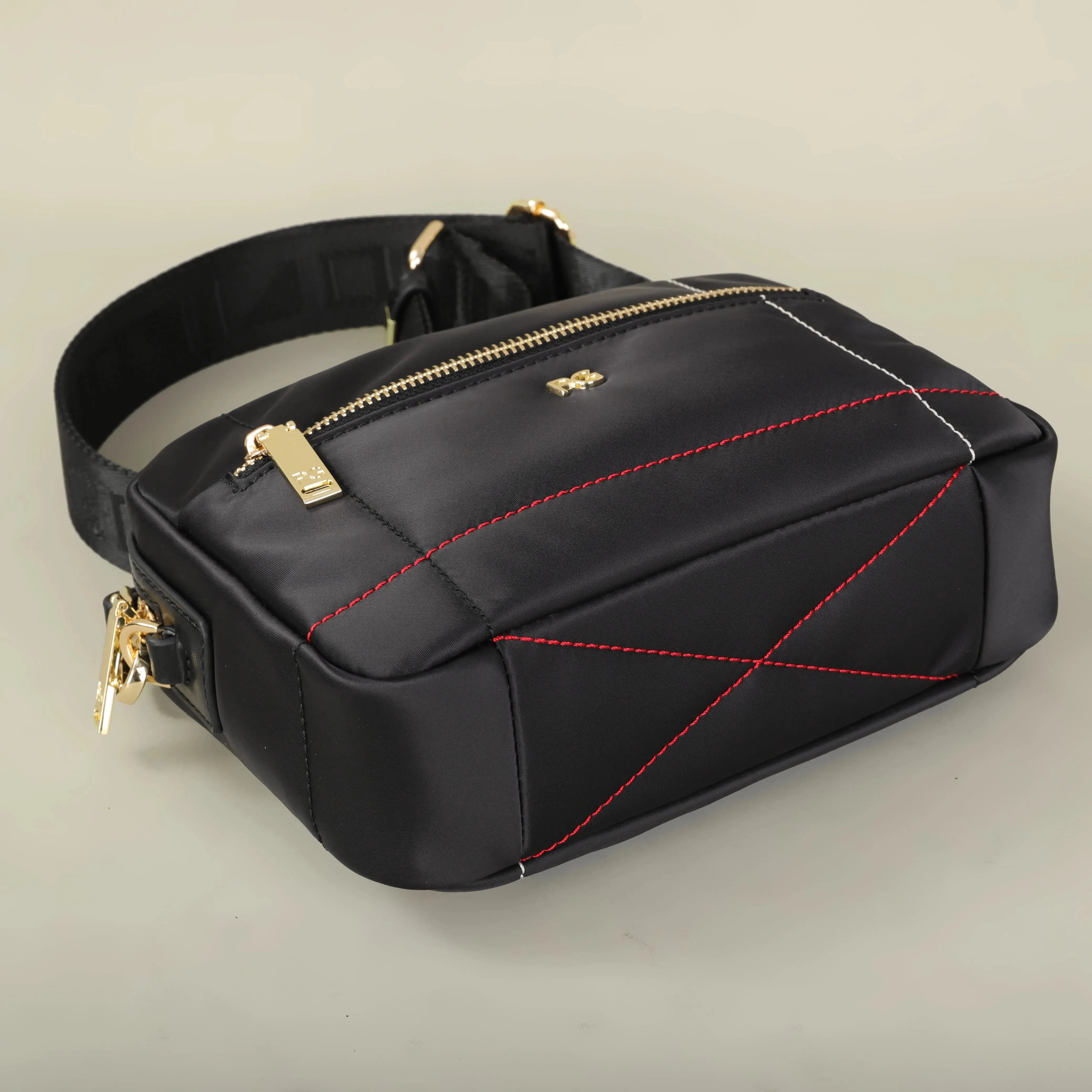 PG nylon fabric multi-functional waterproof folding new design fashion square crossbody bag