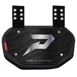 Phenom Elite Football Back Plate - Black with Chrome P Logo