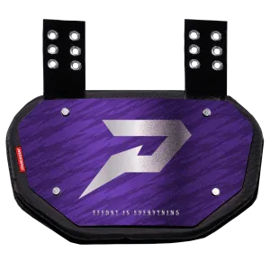 Phenom Elite Football Back Plate - Purple with Chrome P Logo