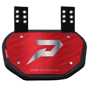 Phenom Elite Football Back Plate - Red with Chrome P Logo