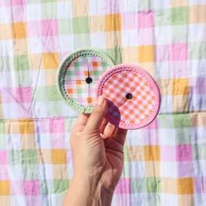 Picnic Retro Check Wine Glass Coaster