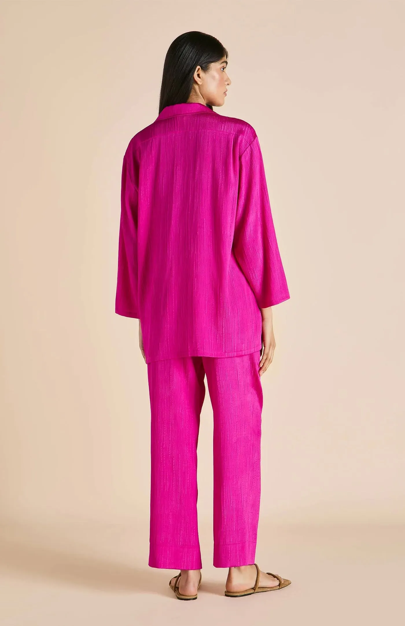 Pink Panther | Hot Pink Satin Loungewear Set