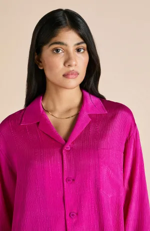 Pink Panther | Hot Pink Satin Loungewear Set