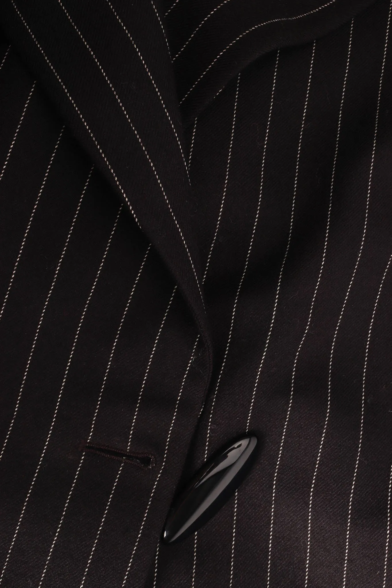Pinstripe High Slit Wool Coat