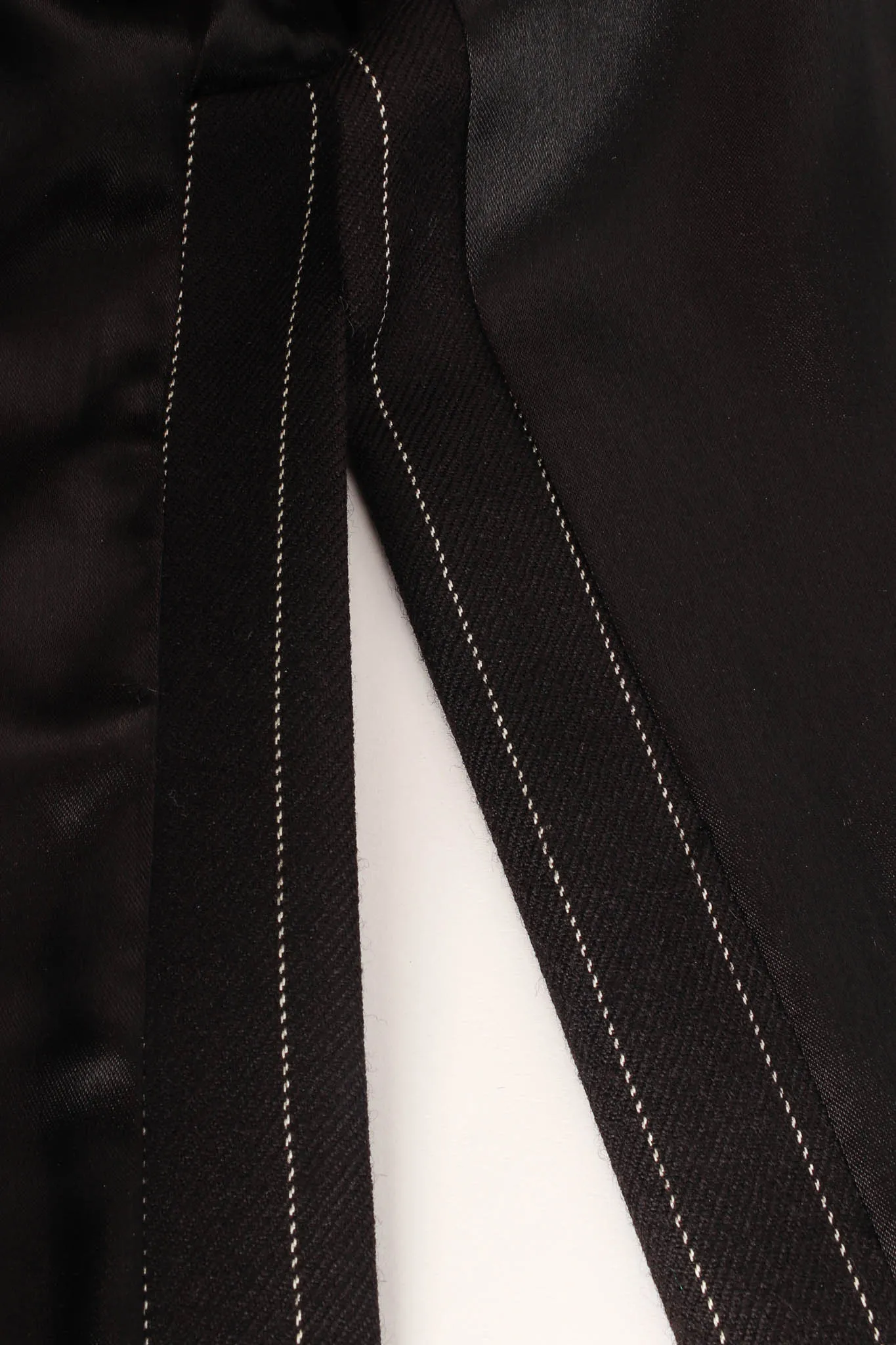 Pinstripe High Slit Wool Coat