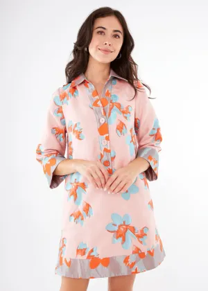 Piper Caftan Pink Plumeria Jacquard