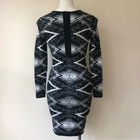 Plenty by TRACY REESE Felicity Jacquard Knit Dress in Ivory/Black XS