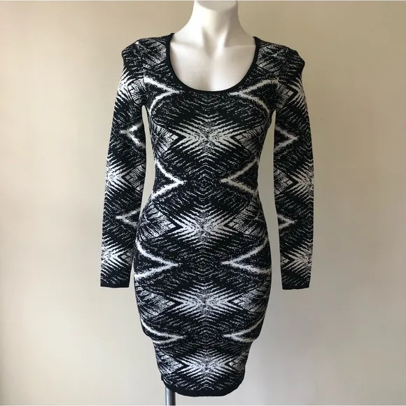 Plenty by TRACY REESE Felicity Jacquard Knit Dress in Ivory/Black XS