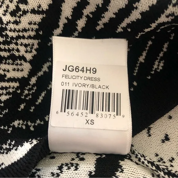Plenty by TRACY REESE Felicity Jacquard Knit Dress in Ivory/Black XS