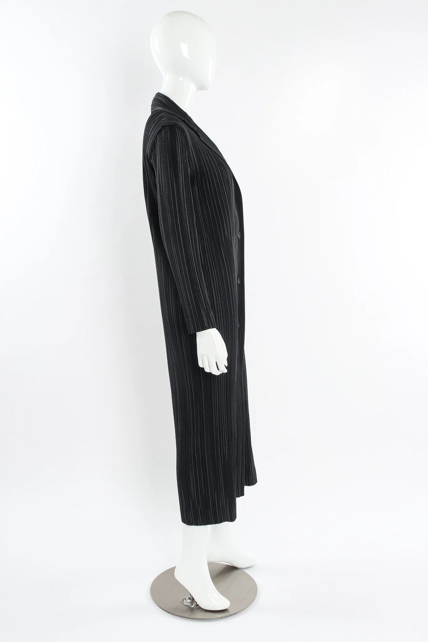 Plissé Pleat Pinstripe Duster