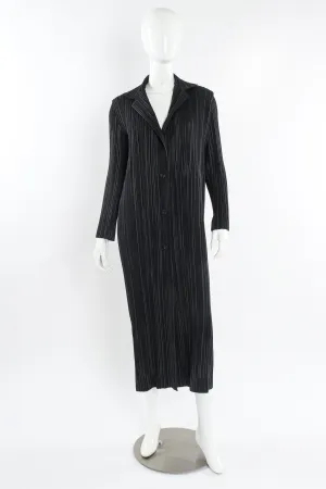 Plissé Pleat Pinstripe Duster