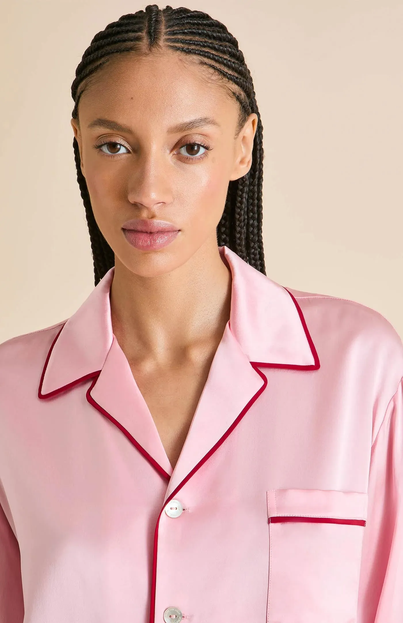 Plush Pink | Pink Satin Loungewear Set