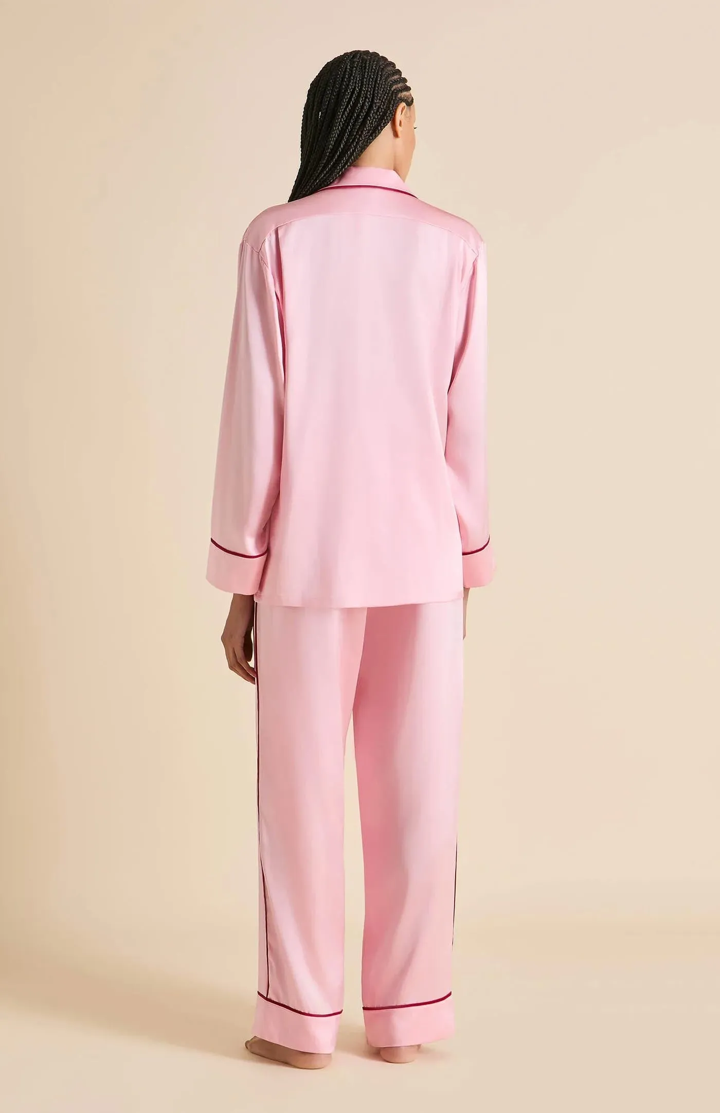 Plush Pink | Pink Satin Loungewear Set