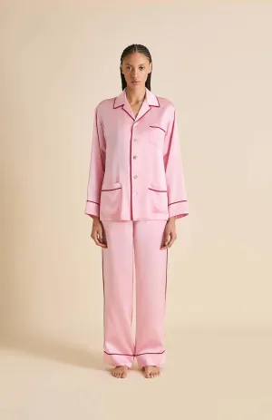 Plush Pink | Pink Satin Loungewear Set