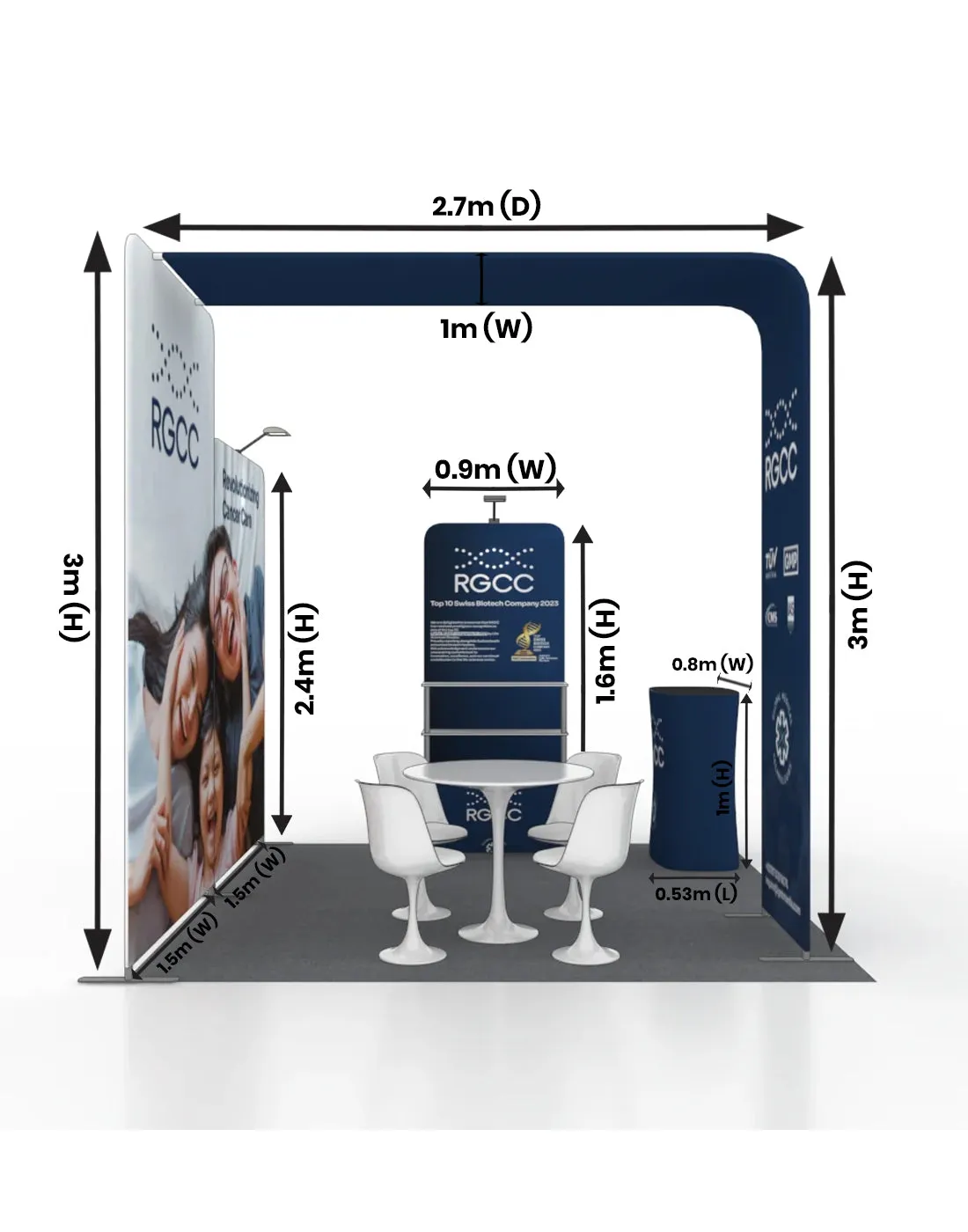 Portable Exhibit Display 3m - Model 15