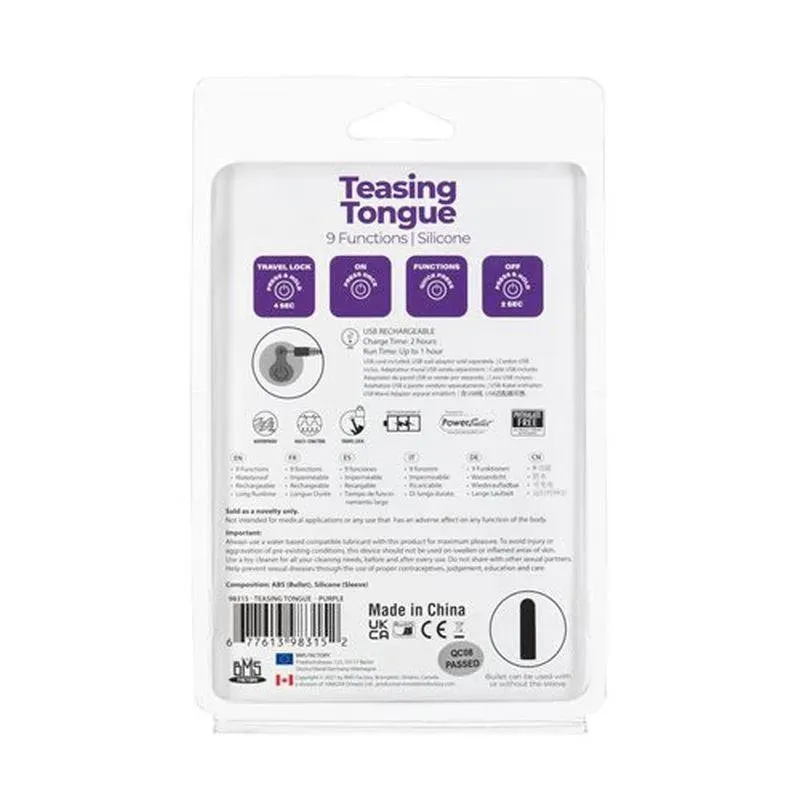 Power Bullet Teasing Tongue  w Rechargeable Bullet Purple