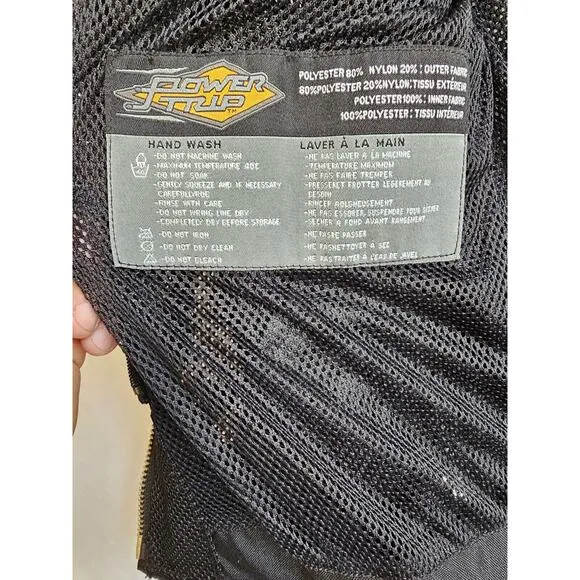 Power Trip Women's Mesh Motorcycle Jacket Black &amp; Gray Armor Padded Biker Sz Med