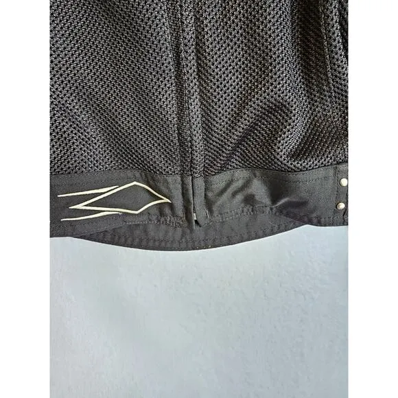 Power Trip Women's Mesh Motorcycle Jacket Black &amp; Gray Armor Padded Biker Sz Med