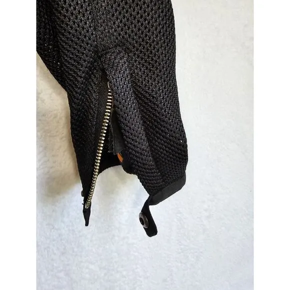 Power Trip Women's Mesh Motorcycle Jacket Black &amp; Gray Armor Padded Biker Sz Med