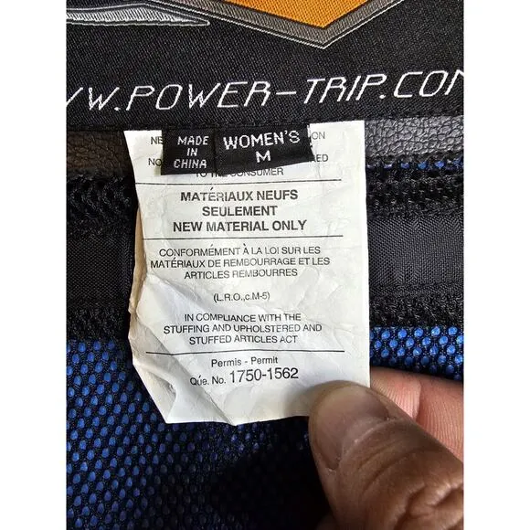Power Trip Women's Mesh Motorcycle Jacket Black &amp; Gray Armor Padded Biker Sz Med