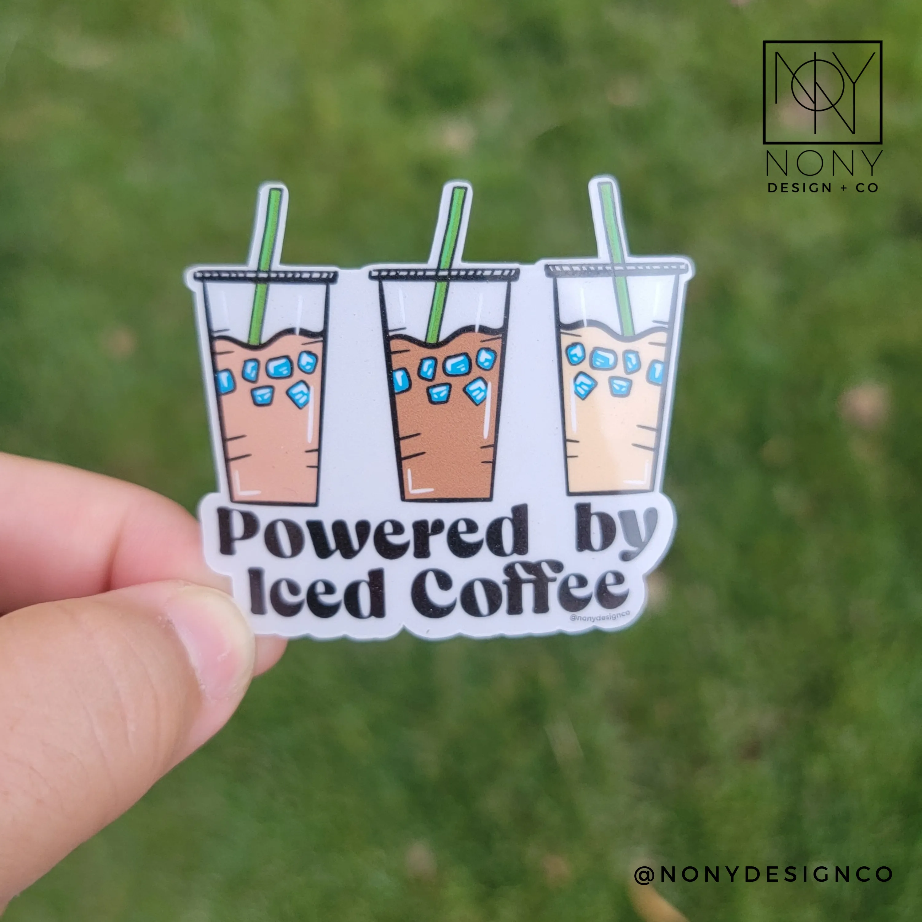 Powered by Iced Coffee Die Cut Sticker
