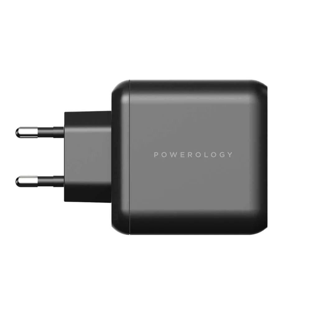 Powerology - 3-Output 65W PD GaN Charger with Quick Charge USB-A (EU)