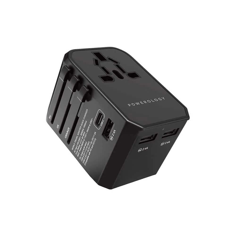 Powerology - Universal Charger 45W PD   Triple USB-A 2.4A Ports - MND