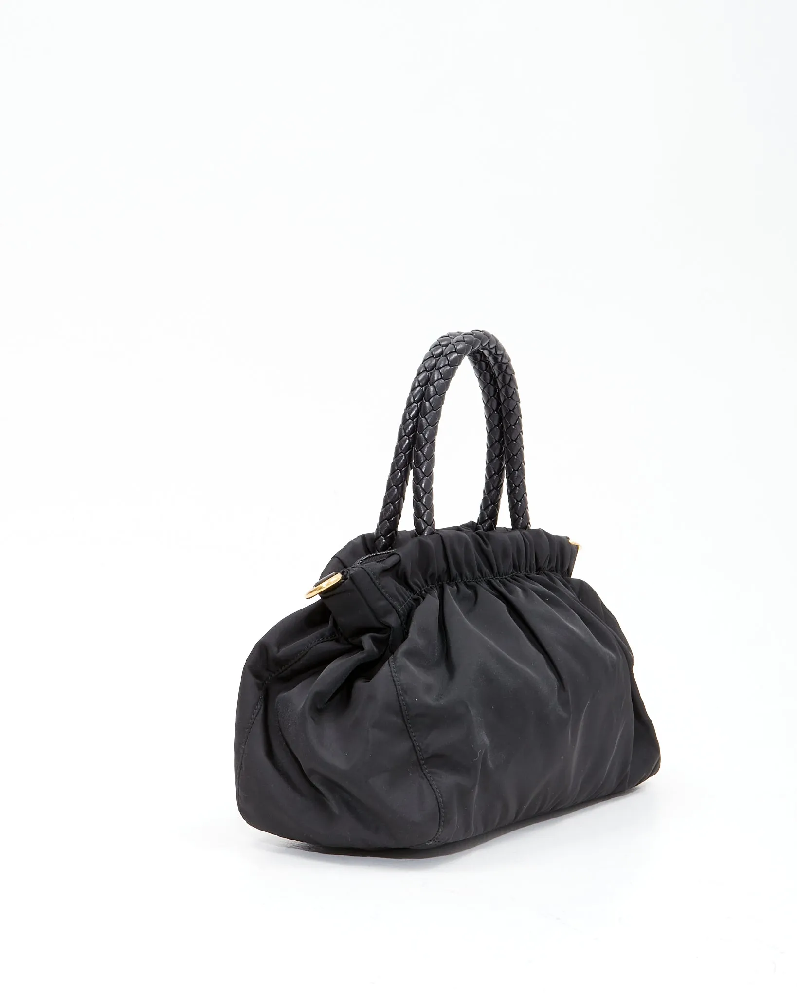 Prada Black Nylon Tessuto Bow Convertible Tote