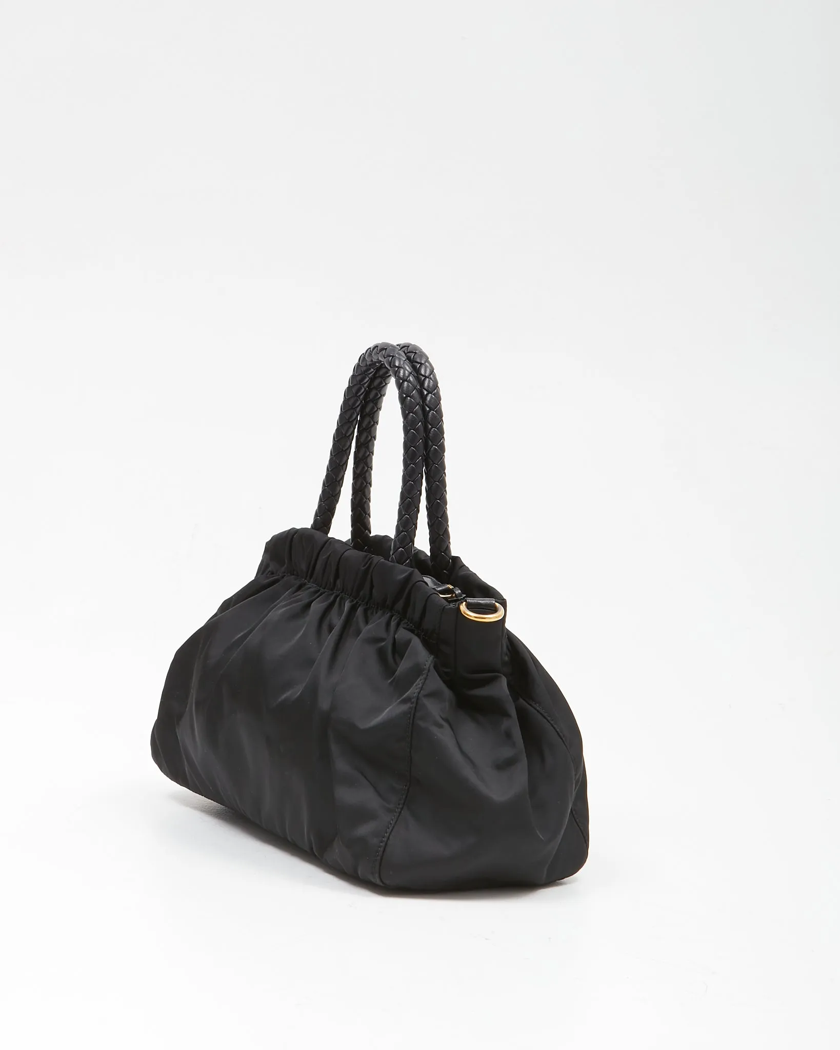 Prada Black Nylon Tessuto Bow Convertible Tote