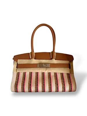 Pre-Owned Hermès Birkin Shoulder Light 29CM – Gold Swift Leather & Toile, 2025 Palladium Hardware