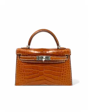 Pre-Owned Hermès Mini Kelly 20 CM Fauve Matte Alligator with Palladium Hardware 2025