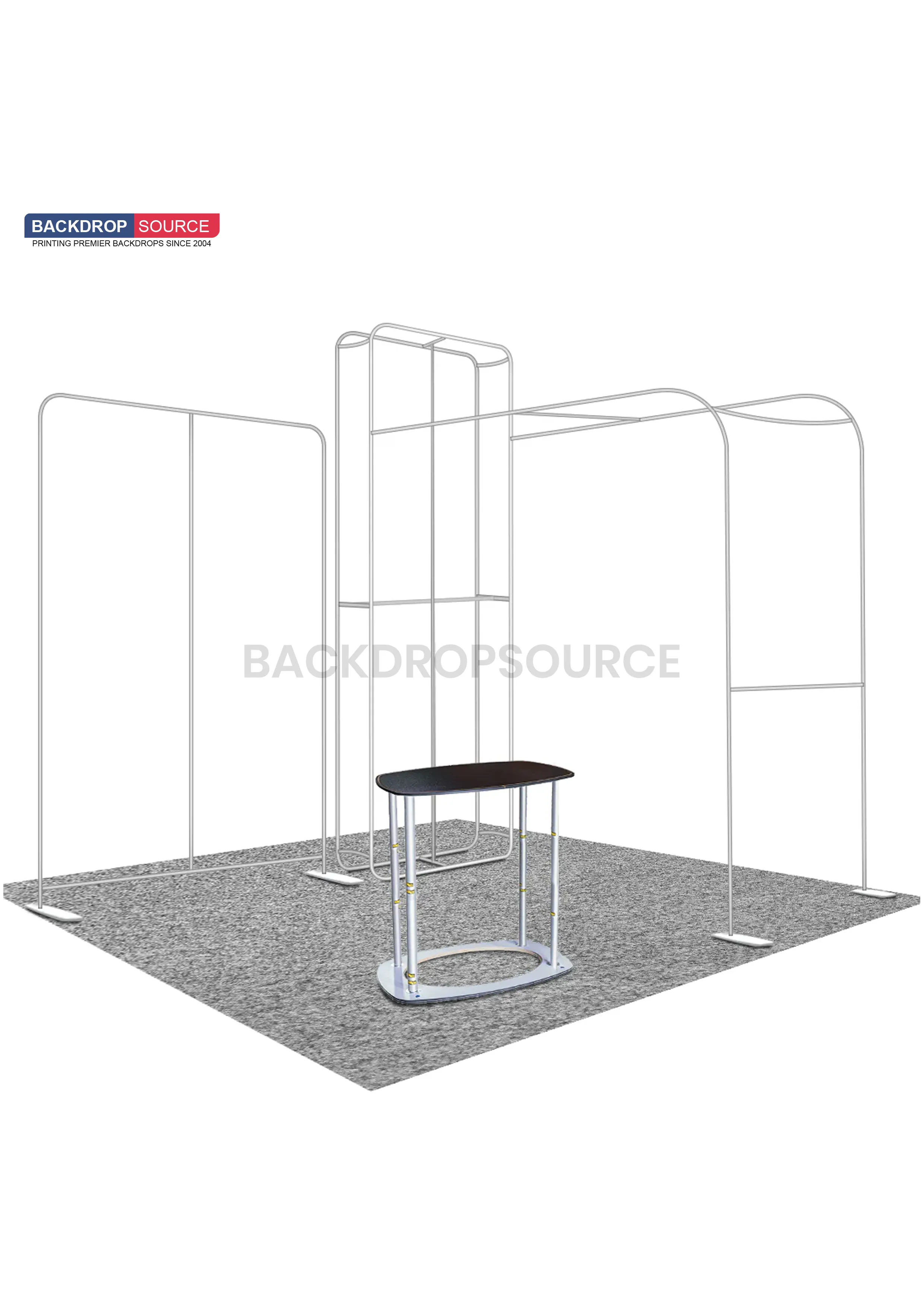 Premium Modular L Arch TV Display Exhibition Kit for 3m Wide Booths
