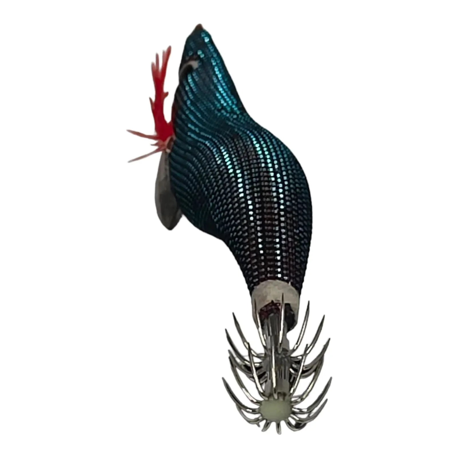 Premium Quality Squid Jigs Red Foil Turning into Blue Egi Fishing Lures with Rattle  Sizes 2.5,3.0,3.5 1#