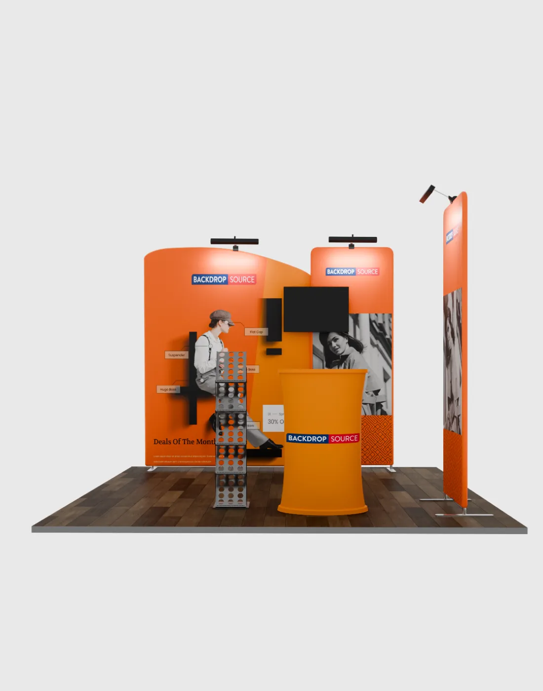 Premium TV Display Exhibition Kit for 3m Wide Booths