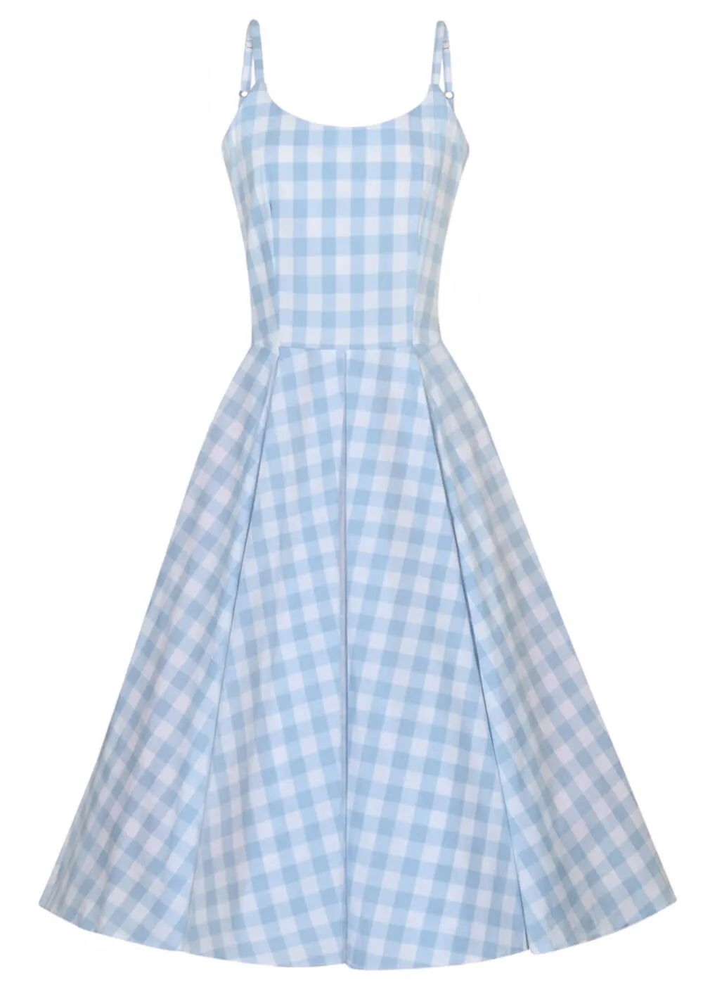 Pretty Dress Company Priscilla Gingham 50's Swing Dress Pale Blue
