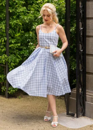 Pretty Dress Company Priscilla Gingham 50's Swing Dress Pale Blue