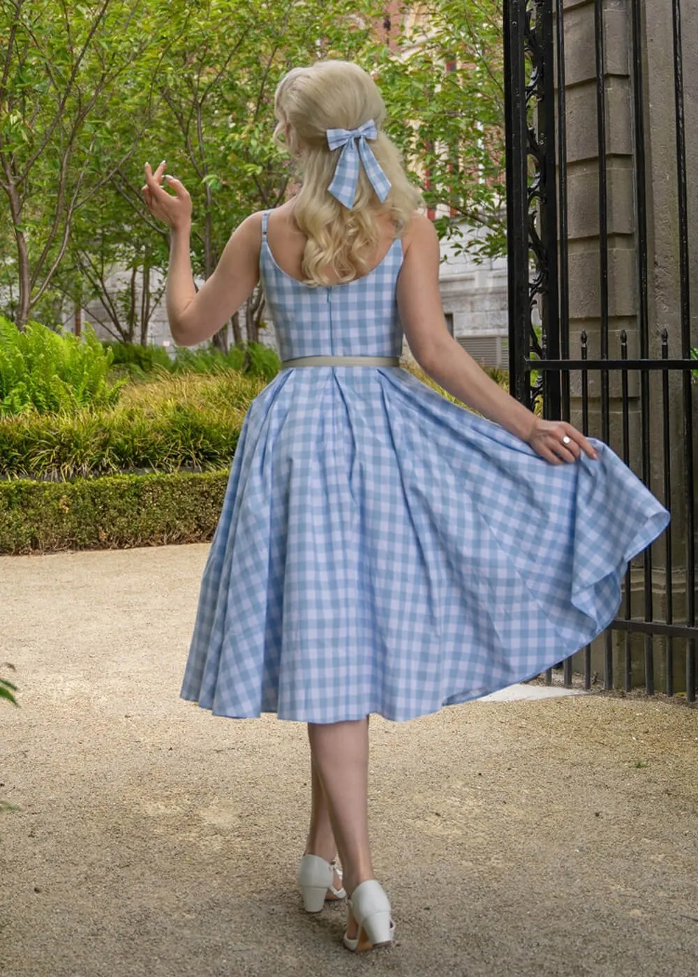 Pretty Dress Company Priscilla Gingham 50's Swing Dress Pale Blue