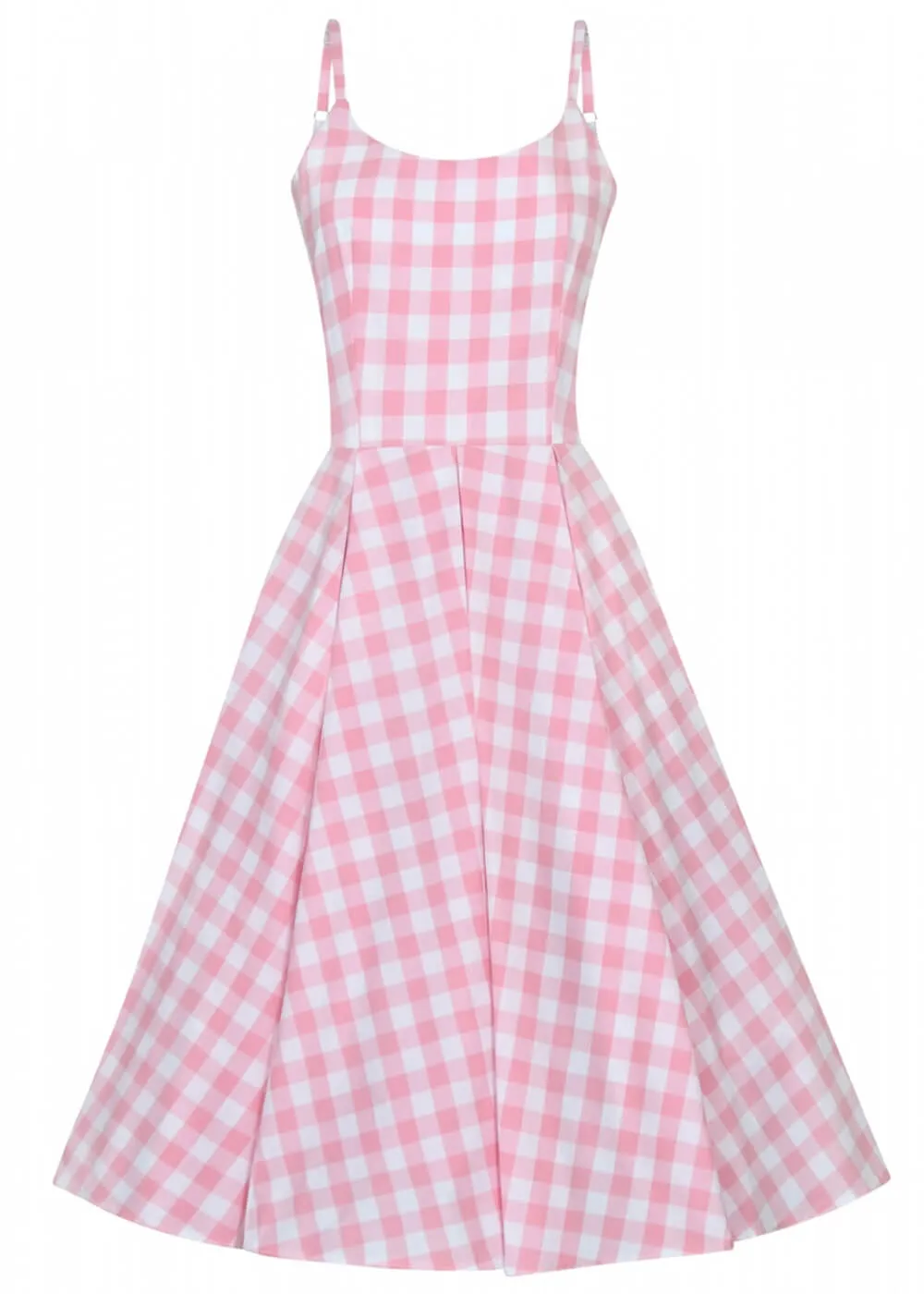Pretty Dress Company Priscilla Gingham 50's Swing Dress Pale Pink