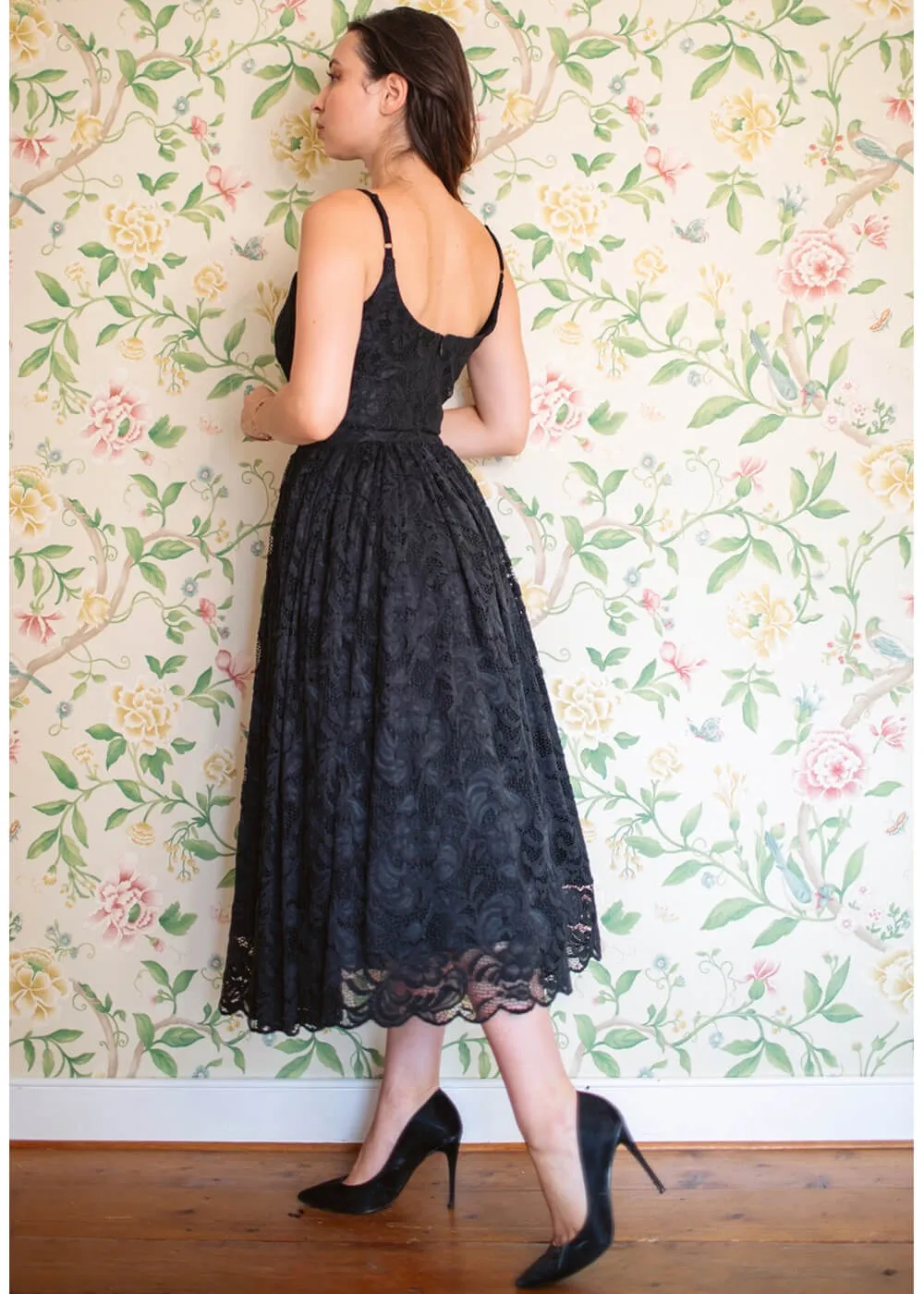 Pretty Dress Company Priscilla Lace 50's Swing Dress Black