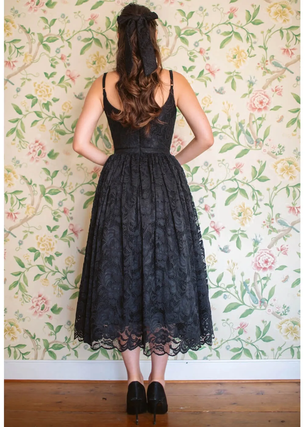 Pretty Dress Company Priscilla Lace 50's Swing Dress Black