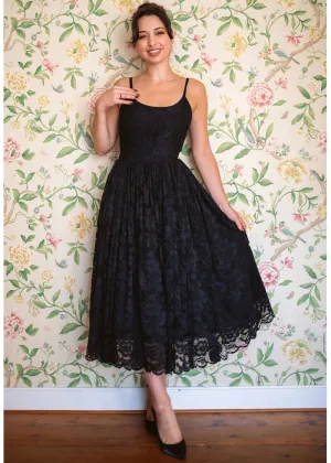 Pretty Dress Company Priscilla Lace 50's Swing Dress Black