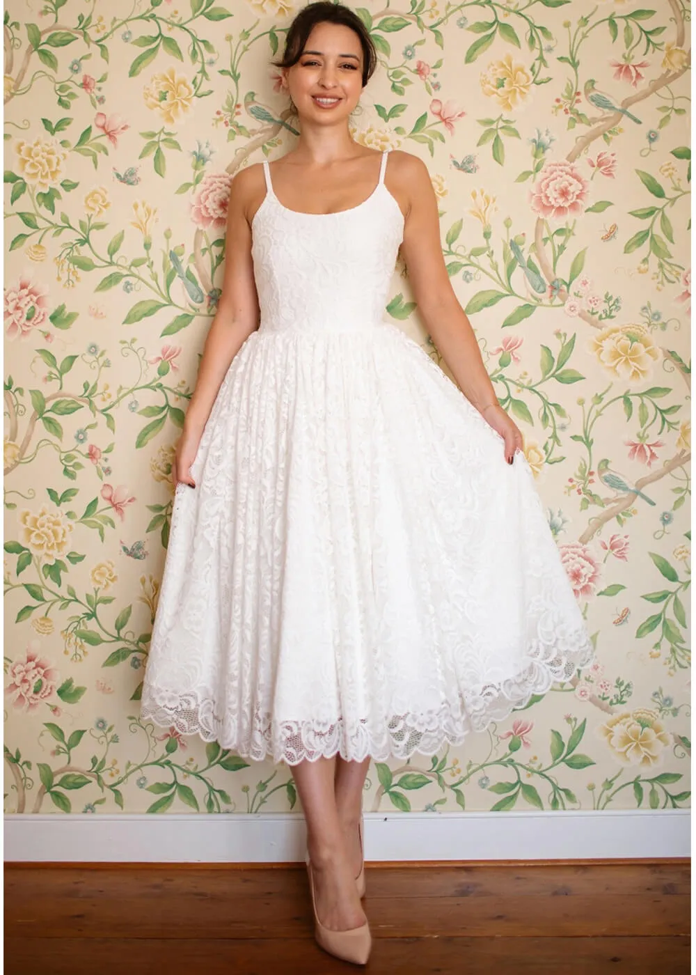 Pretty Dress Company Priscilla Lace 50's Swing Dress Ivory