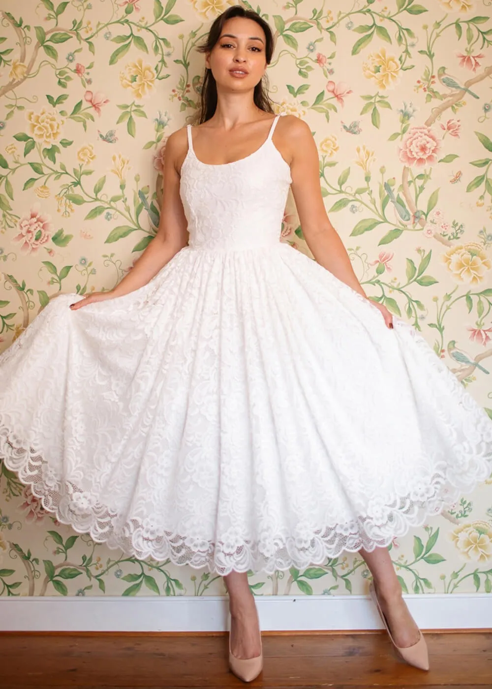 Pretty Dress Company Priscilla Lace 50's Swing Dress Ivory