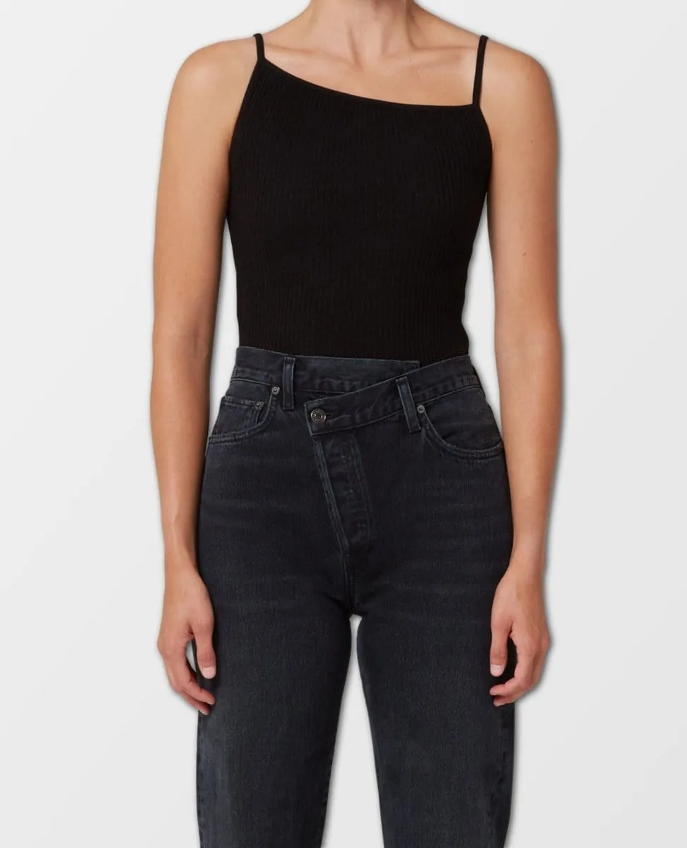 Priya Asymmetric Tank Black
