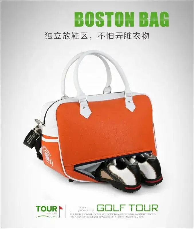 Professional custom waterproof pu golf shoe boston hand bag