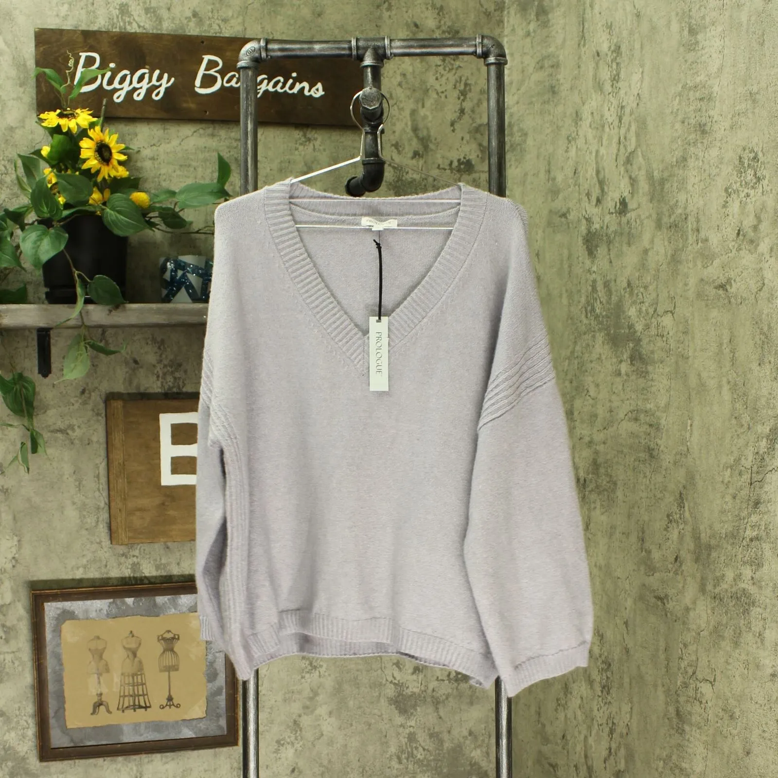 Prologue Women's Drapey V-Neck Pullover Sweater