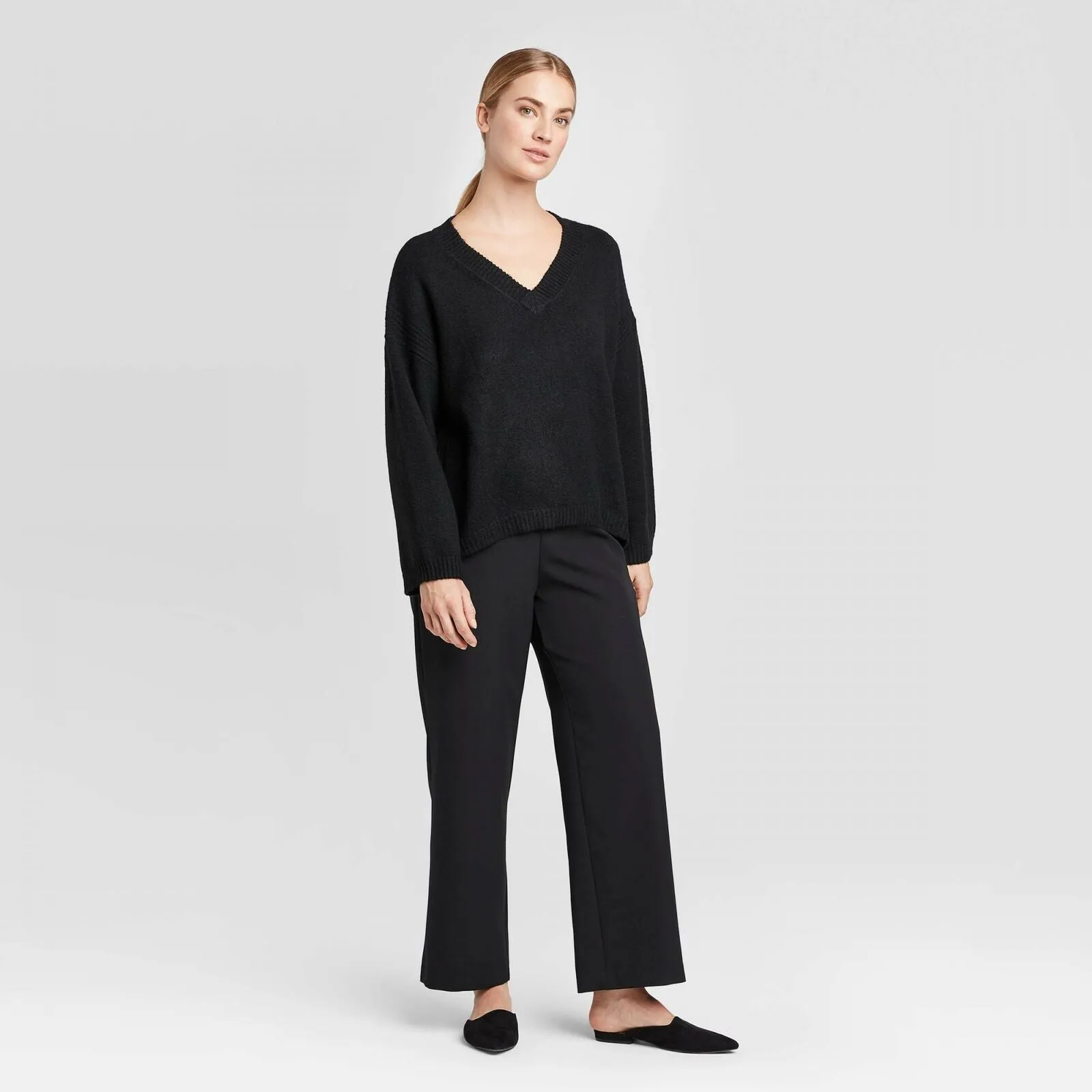 Prologue Women's Drapey V-Neck Pullover Sweater